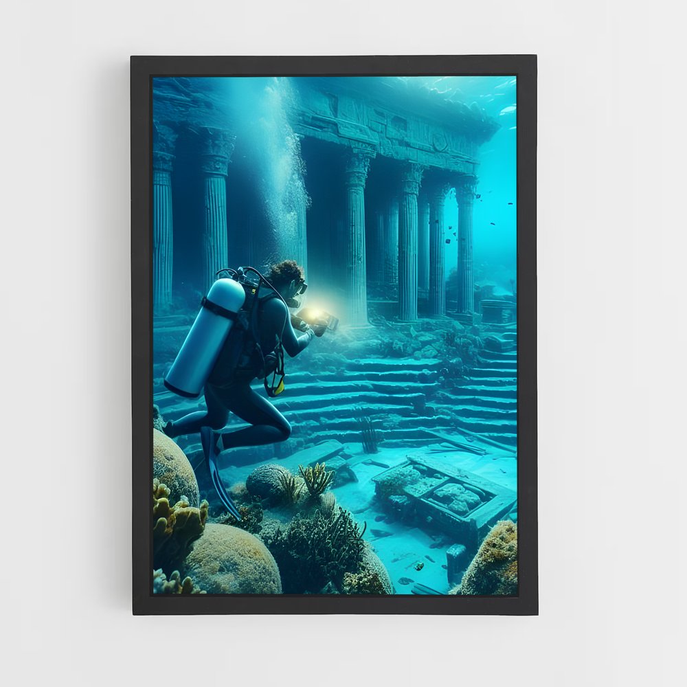 Poster La Cité Engloutie – affiche Plongeon depuis une plateforme (vue 2)